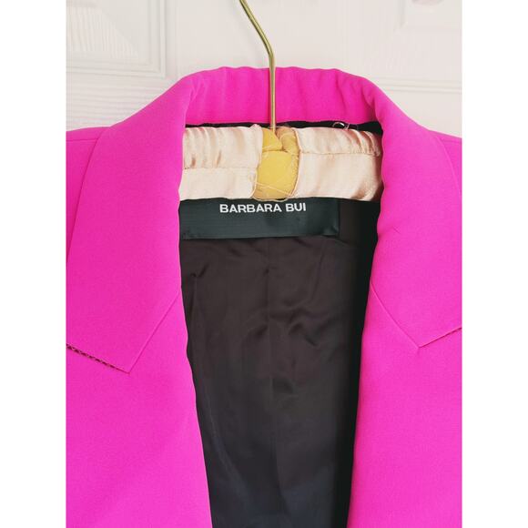 Barbara Bui Tailored Crepe Lined Blazer Jacket Hot Pink 38 Small Luxury Barbie - Picture 8 of 13